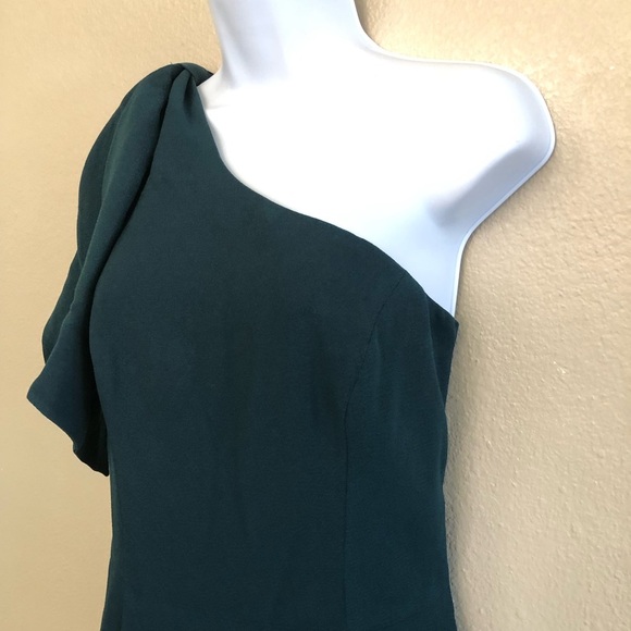 Dress the Population Tiffany Pine One-Shoulder Evening Midi Dress Size L - Picture 6 of 16